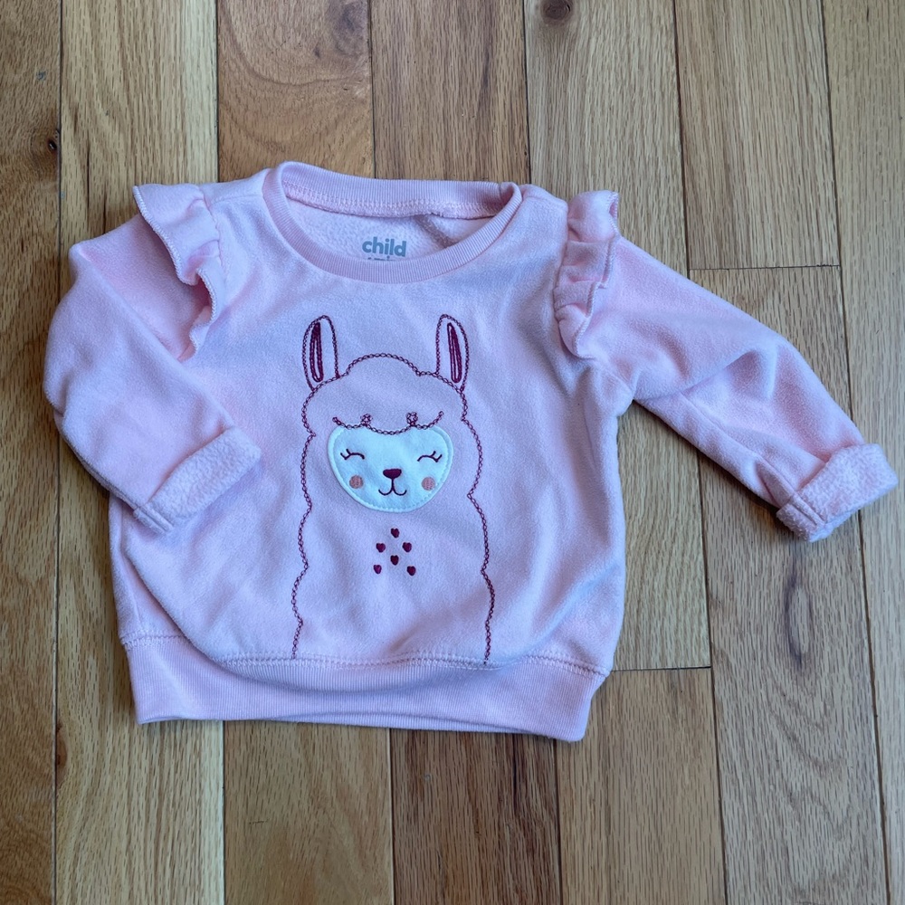 Carters llama print 0-3 month fleece sweatshirt
